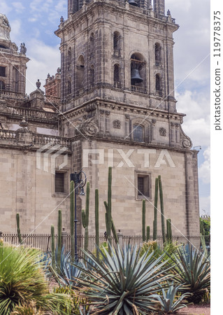 Catedral Metropolitana de la Ciudad de Mexico, iconic cathedral in Mexico City. Historic architecture, cultural heritage, and religious landmark concept 119778375