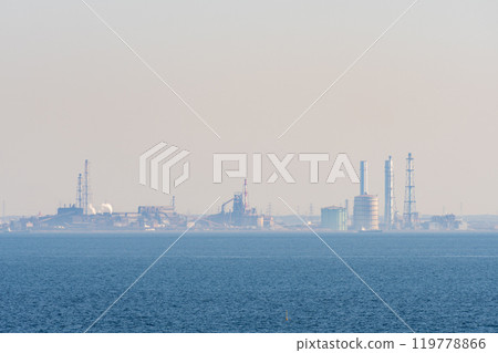 Distant view of industrial area 119778866