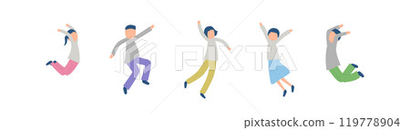 人們跳躍的插圖 人們跳躍的插圖 119778904