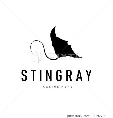 stingray logo design open sea animal with simple silhouette template concept 119779090