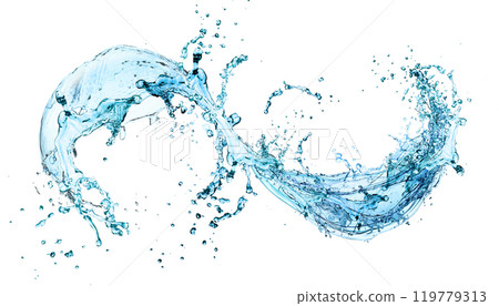 Water splash on red background 119779313