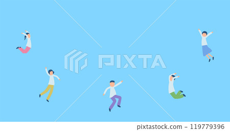 人們跳躍的插圖 119779396