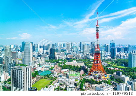 [Tokyo] Tokyo Tower seen right in front of Azabudai Hills 119779518