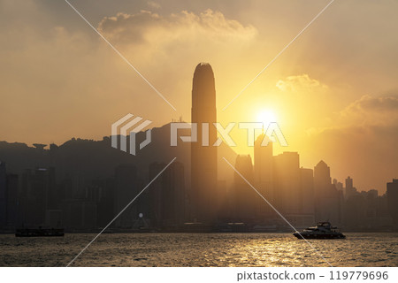skyline of Victoria Harbor in Hong Kong city skyline of Victoria Harbor in Hong Kong city 119779696