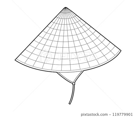 Coolie Hat with Toggle Chin Strap. Head Fashion accessory cap clothing technical illustration. Vector headgear for Men Coolie Hat with Toggle Chin Strap. Head Fashion accessory cap clothing technical illustration. Vector headgear for Men 119779901