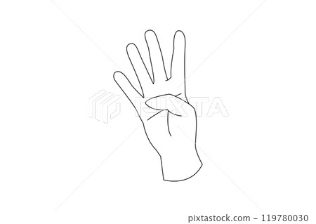 手數數右手手勢手掌 119780030