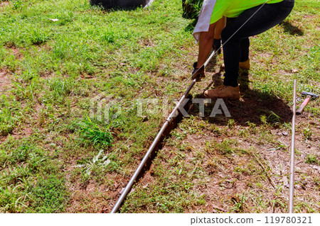 In order to install an underground communication system, horizontal directional drilling machine must be used first. 119780321