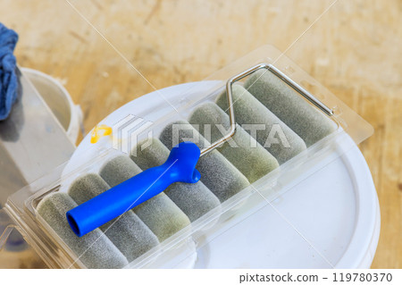 Walls can be painted with rollers with handles 119780370