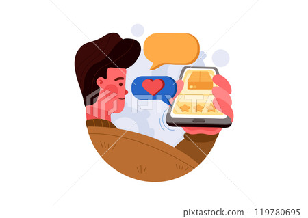 Customer Review IllustratiCustomer Review Illustration concept. Flat illustration isolated on white backgroundon concept. Flat illustration isolated on white background 119780695