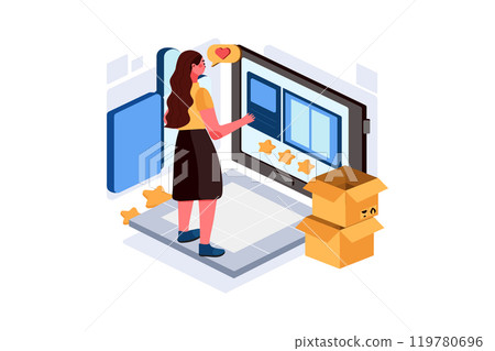 Customer Review IllustratiCustomer Review Illustration concept. Flat illustration isolated on white backgroundon concept. Flat illustration isolated on white background Customer Review IllustratiCustomer Review Illustration concept. Flat illustration isolated on white backgroundon concept. Flat illustration isolated on white background 119780696