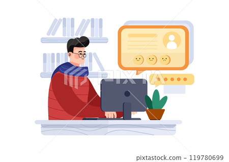 Customer Review IllustratiCustomer Review Illustration concept. Flat illustration isolated on white backgroundon concept. Flat illustration isolated on white background 119780699