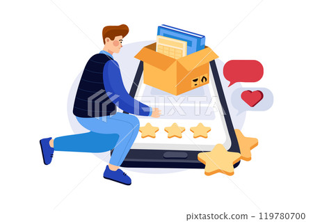 Customer Review IllustratiCustomer Review Illustration concept. Flat illustration isolated on white backgroundon concept. Flat illustration isolated on white background Customer Review IllustratiCustomer Review Illustration concept. Flat illustration isolated on white backgroundon concept. Flat illustration isolated on white background 119780700