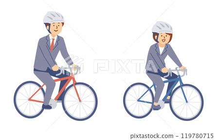商人騎公路自行車上下班的插圖 119780715