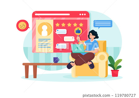 Customer Loyalty Illustration concept. Flat illustration isolated on white background Customer Loyalty Illustration concept. Flat illustration isolated on white background 119780727