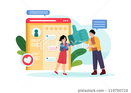 Customer Loyalty Illustration concept. Flat illustration isolated on white background Customer Loyalty Illustration concept. Flat illustration isolated on white background 119780728