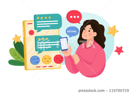 Customer Loyalty Illustration concept. Flat illustration isolated on white background Customer Loyalty Illustration concept. Flat illustration isolated on white background 119780729
