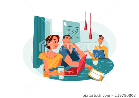Work in the office. Business negotiations at a table in the room. Work in the office. Business negotiations at a table in the room. 119780808