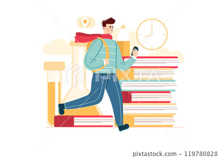 A student going to school A student going to school 119780828