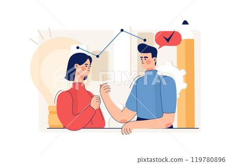 Marketing Team Discussing Marketing Strategy Marketing Team Discussing Marketing Strategy 119780896