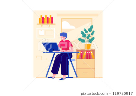 Businessman Working In Office 119780917