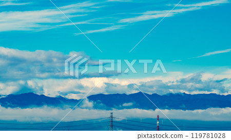 Mountain ridges emerging from the sea of clouds a-3 Warm colors Mountain ridges emerging from the sea of clouds a-3 Warm colors 119781028