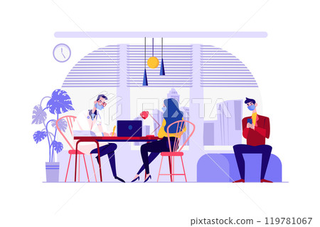 Social Distancing at the Hospital Center 119781067