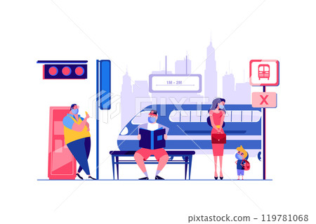 Social Distancing at the Subway Station Social Distancing at the Subway Station 119781068