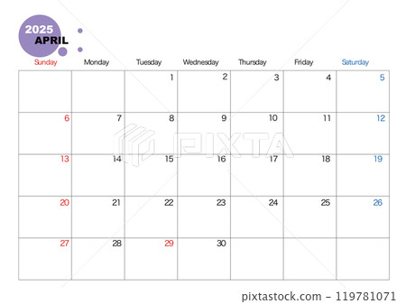 Simple 2025 calendar, June 119781071