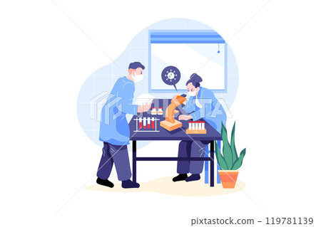 Medical research team working on Covid-19 vaccine Medical research team working on Covid-19 vaccine 119781139