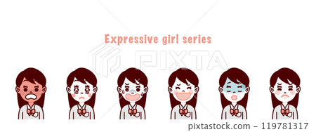 可愛的學生/女孩臉部表情集 2 可愛的學生/女孩臉部表情集 2 119781317