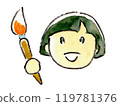 Child with paintbrush 119781376