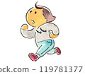 A person who runs energetically 119781377