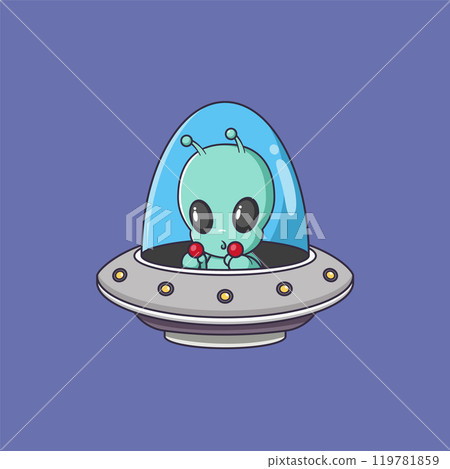 Cute Alien Riding Ufo Cartoon Vector Icon Illustration. Science Technology Icon Concept Isolated Premium Vector. Cute Alien Riding Ufo Cartoon Vector Icon Illustration. Science Technology Icon Concept Isolated Premium Vector. 119781859