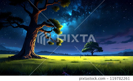 Beautiful natural scenery at night  119782261