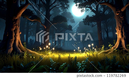 Beautiful natural scenery at night  119782269
