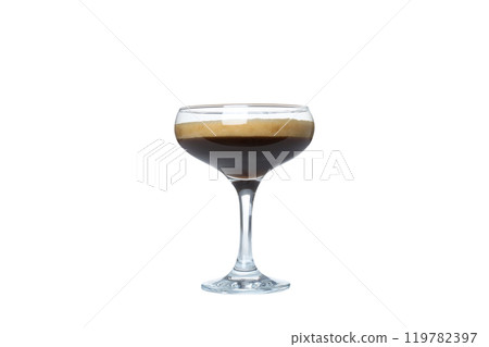 PNG, Martini espresso cocktail in glass, isolated on white background 119782397