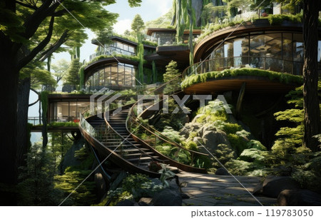 Company building forest decorate, Green company zero carbon concept. generation and achieve ESG goals Company building forest decorate, Green company zero carbon concept. generation and achieve ESG goals 119783050