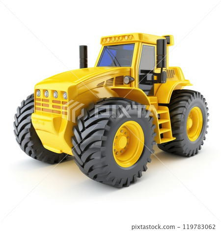 3d backhoe loader on white background 119783062