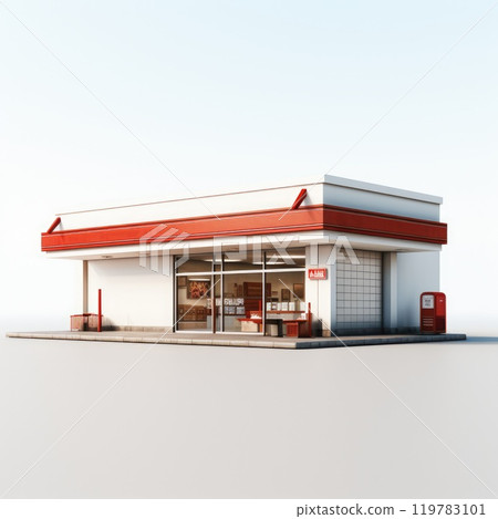 A small shop Building, Store building. Shop rental or sale. Online shopping concept. A small shop Building, Store building. Shop rental or sale. Online shopping concept. 119783101