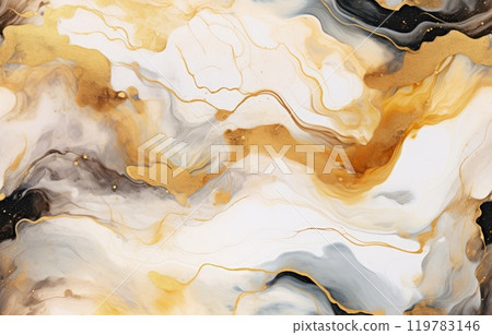 Luxury abstract fluid art painting in alcohol ink technique, mixture of colorful 119783146