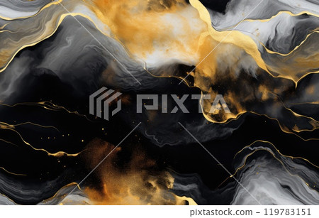 black and golden marble background with smudge grey effect 119783151