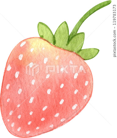 cute red strawberry fresh, pastel watercolor, hand-drawn watercolor illustration cute red strawberry fresh, pastel watercolor, hand-drawn watercolor illustration 119783173