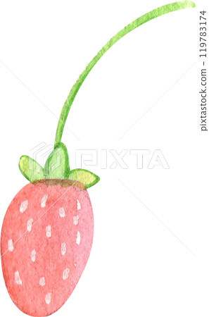 cute red tiny strawberry fresh, pastel watercolor, hand-drawn watercolor illustration cute red tiny strawberry fresh, pastel watercolor, hand-drawn watercolor illustration 119783174
