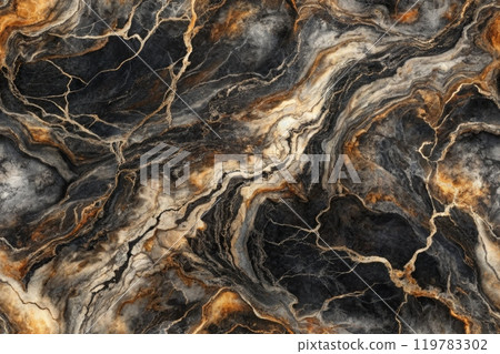 Marble alcohol ink Dusty pastel, neutral and golden marble. Alcohol ink imitation. Abstract waves, lines. 119783302