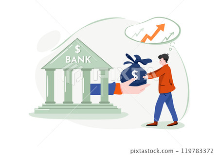 The Bank gives a loan to a businessman for business development 119783372
