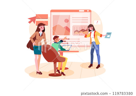 Marketing Team Doing Advertisement 119783380