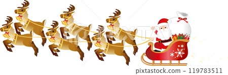 Christmas, Christmas, reindeer, sleigh, Santa Claus, illustration material Christmas, Christmas, reindeer, sleigh, Santa Claus, illustration material 119783511