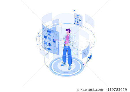 Computer Algorithm Illustration Concept 119783659