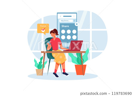 Marketing Employee Posting Ads 119783690