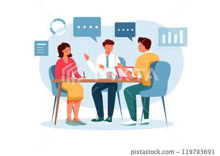 Marketing Team Discussing Marketing Strategy 119783691
